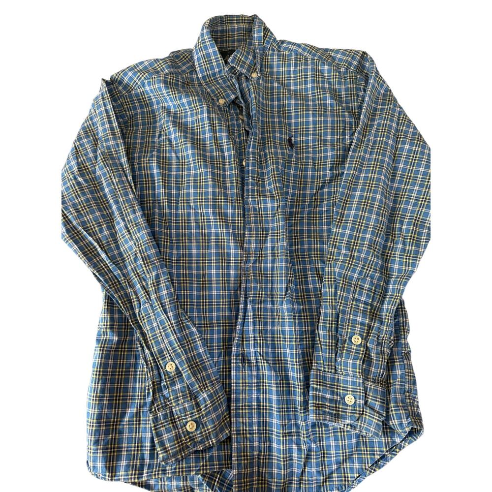 Ralph Lauren Blue Plaid Shirt size 12-14